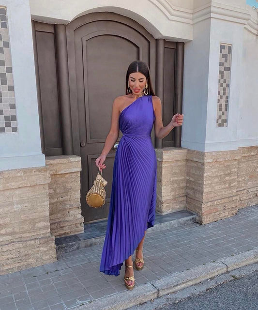 Marjorie – Elegant one-shoulder midikjole